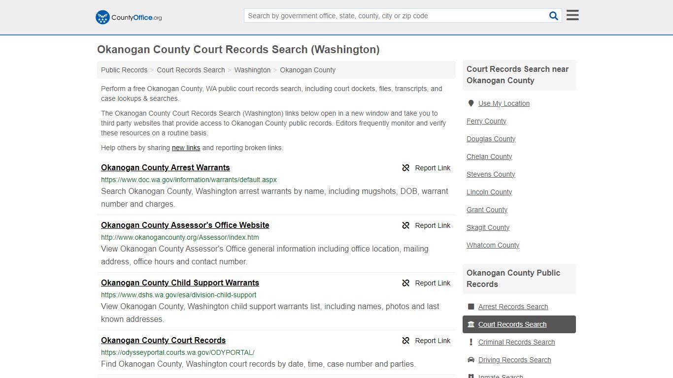 Okanogan County Court Records Search (Washington) - County Office