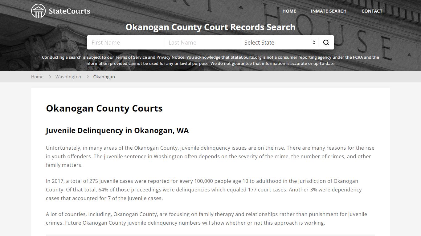 Okanogan County, WA Courts - Records & Cases - StateCourts